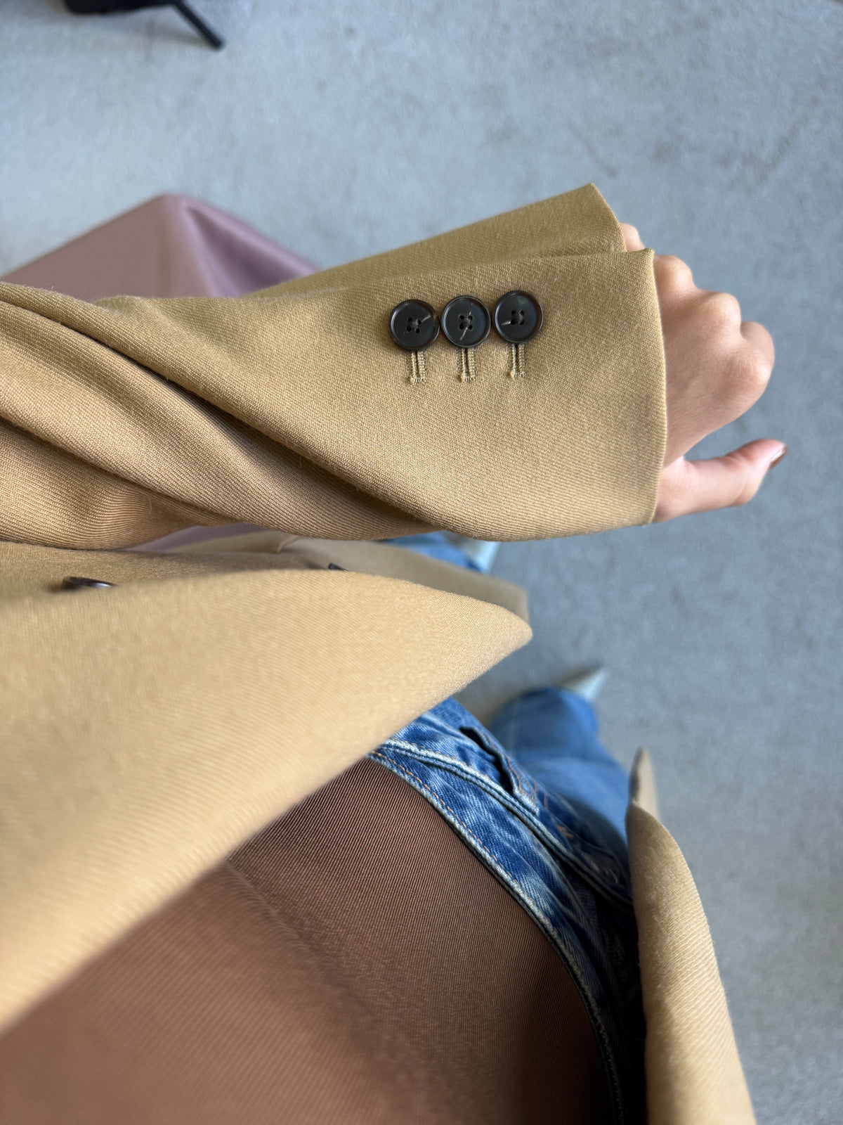 Sacou Massimo Dutti din 100% lână, crem superb ( mărimea M)