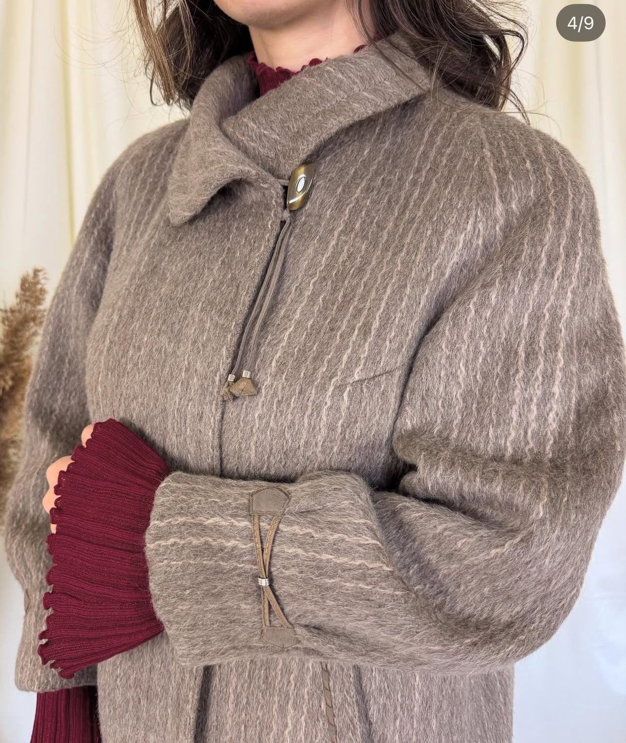 Palton vintage premium de lux din păr de lamă ( mărimea s)