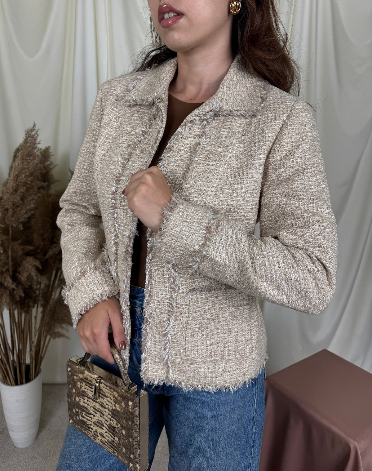 Sacou vintage Doncaster tip jachetă din mătase și rayon ( mărimea S)