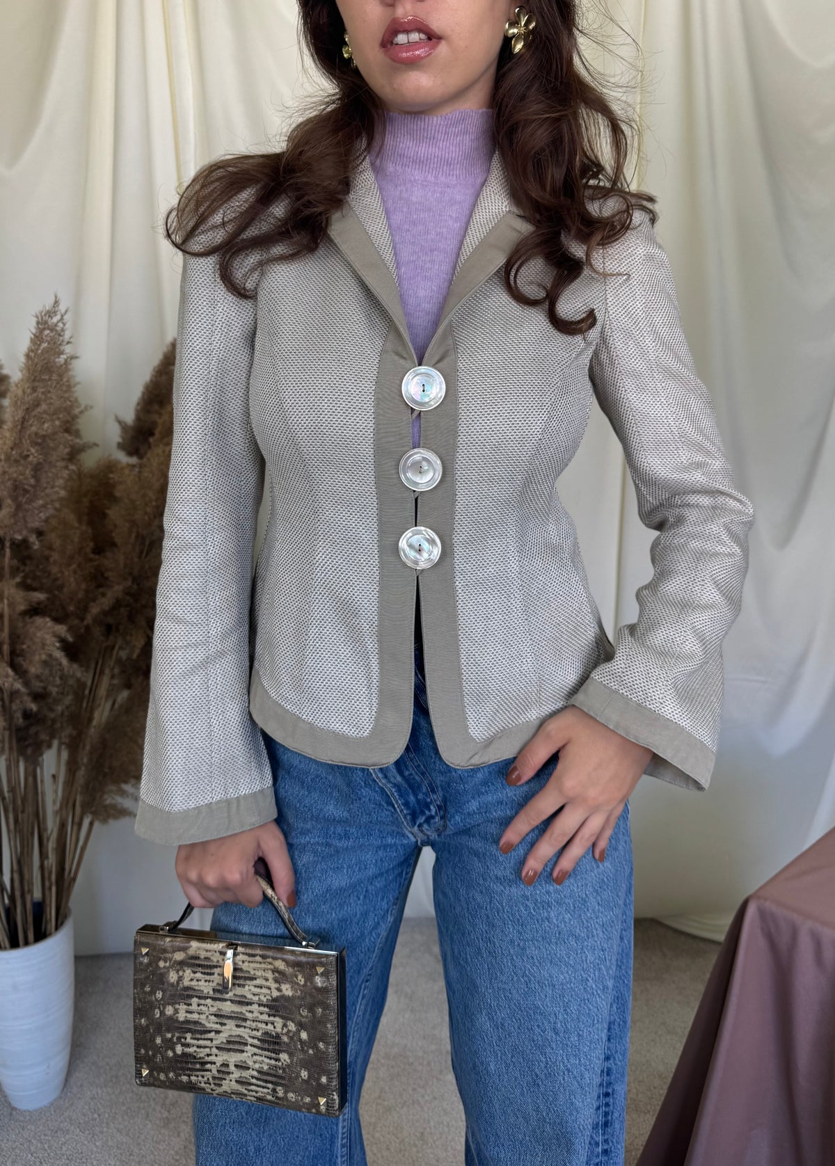 Sacou luxury Armani din bumbac, in și mătase naturală în croi superb ( mărimea S)