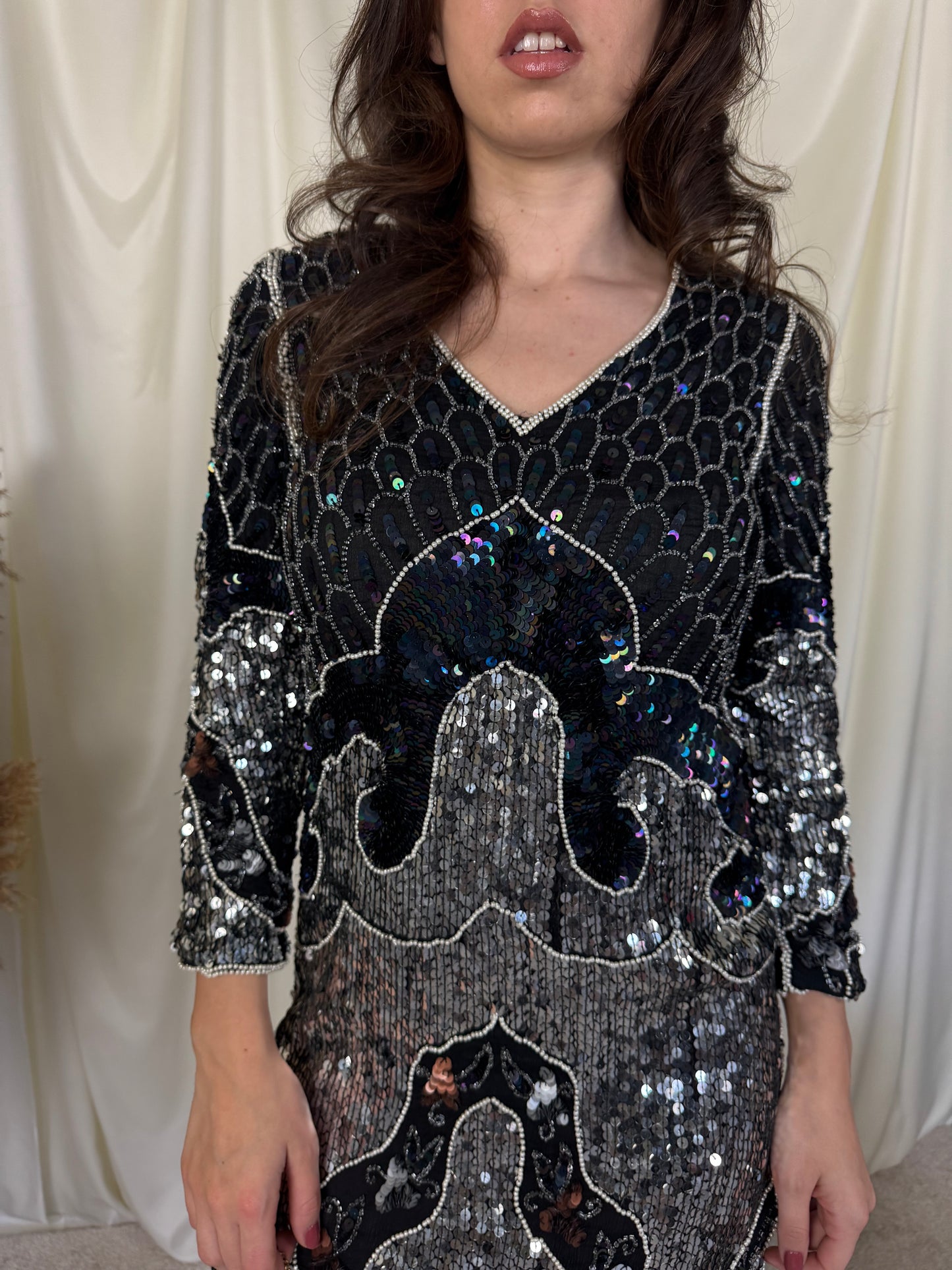 Rochie vintage mătase naturală ( S)