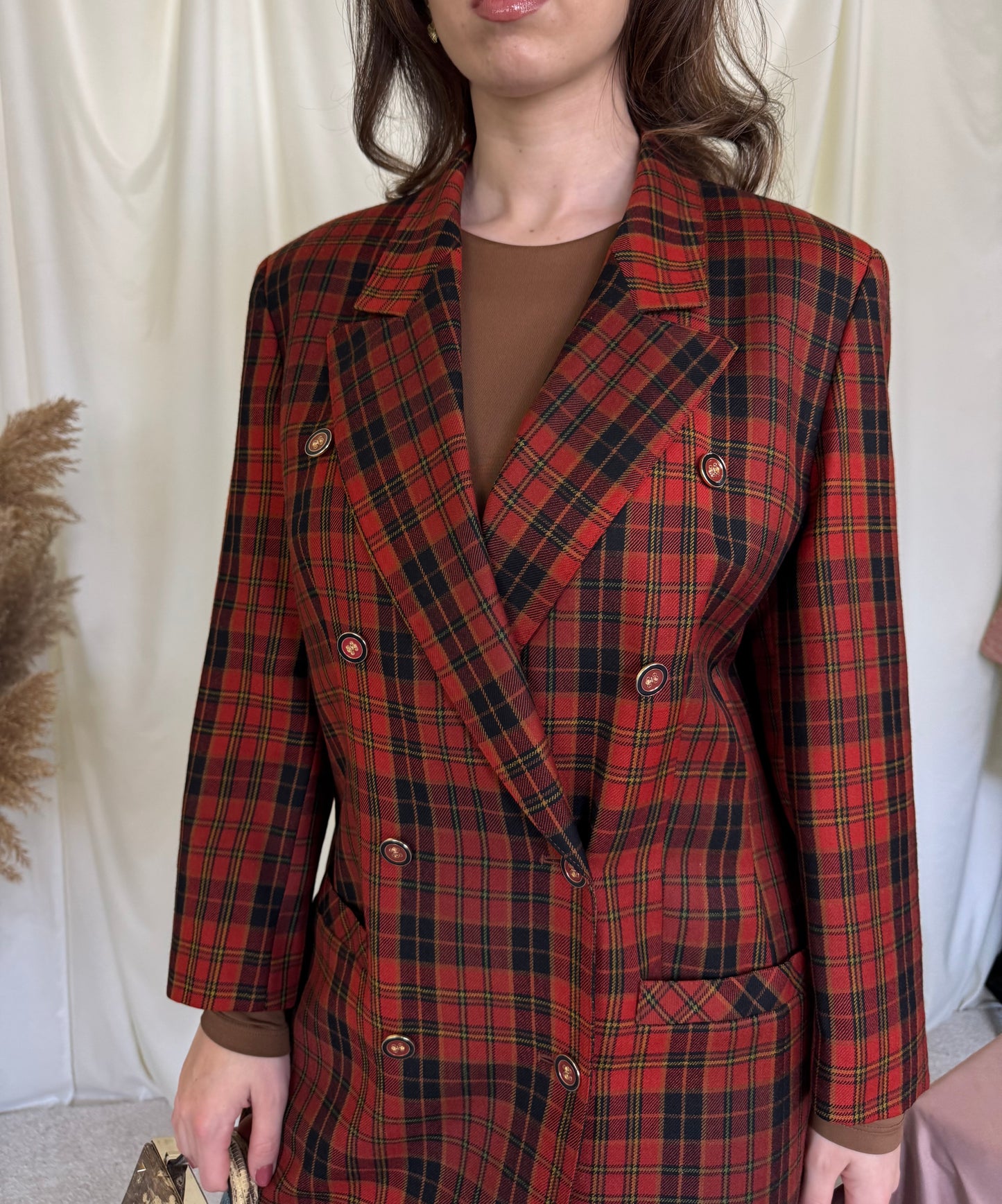 Sacou din stofă cu print 75% lână virgină ( M)