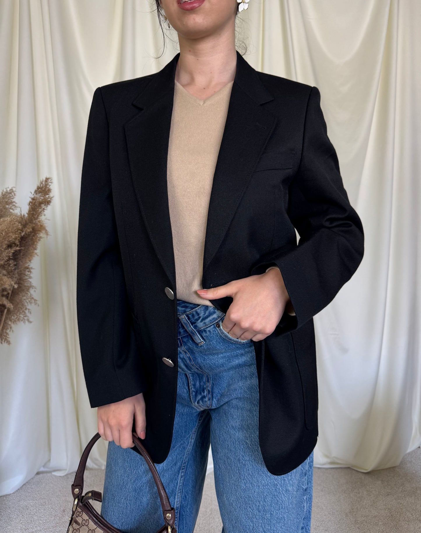 Sacou vintage superb din stofă cu structură, mărimea S - fit oversized