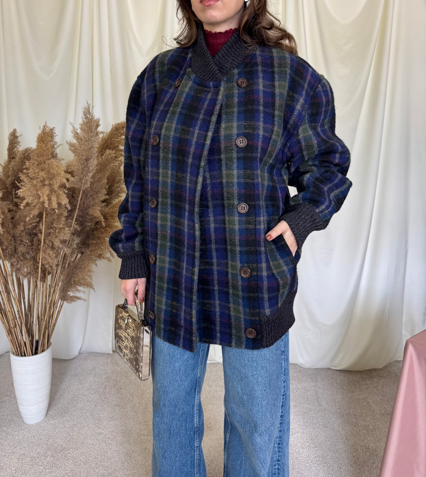 Palton/ jachetă luxury de brand MISSONI din 100% lână, fit oversized, (potrivit L-XL)