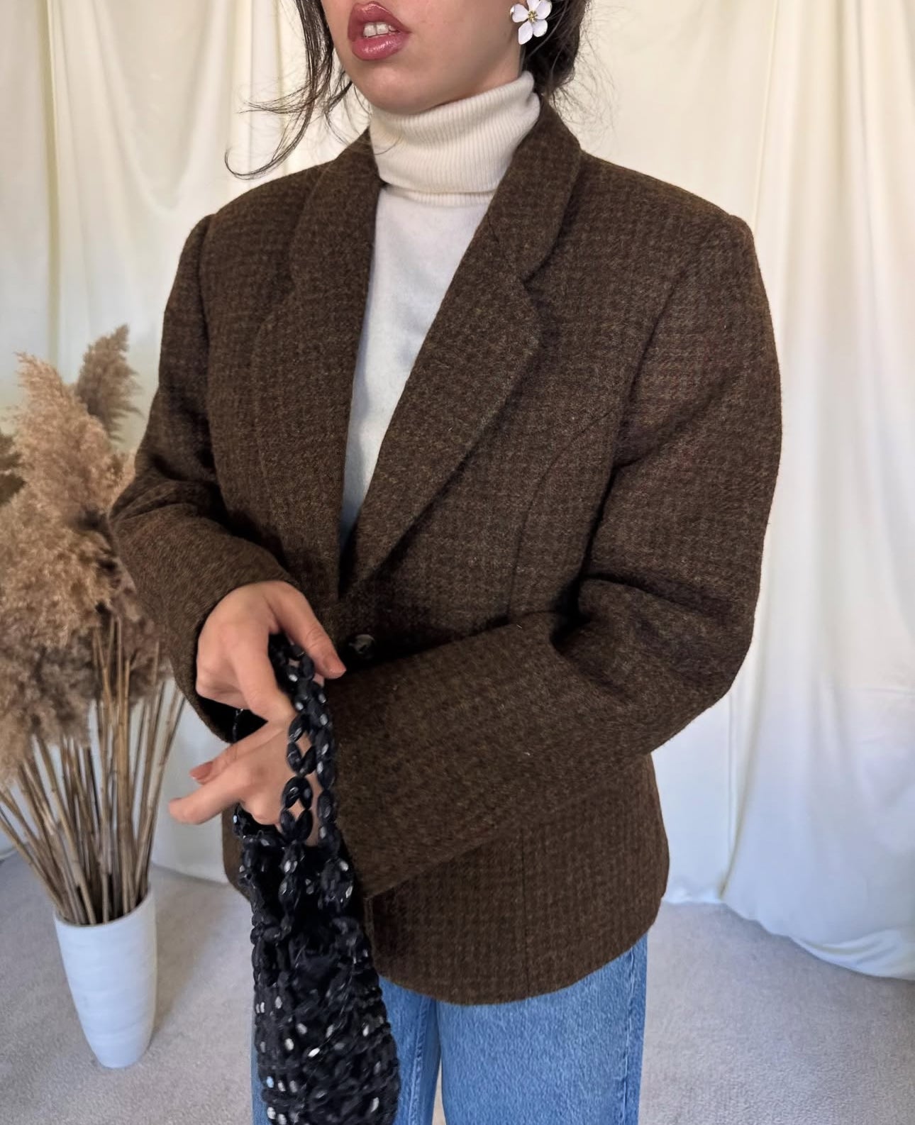 Jacheta-sacou vintage din 100% lână pură( mărimea M)