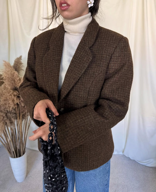 Jacheta-sacou vintage din 100% lână pură( mărimea M)