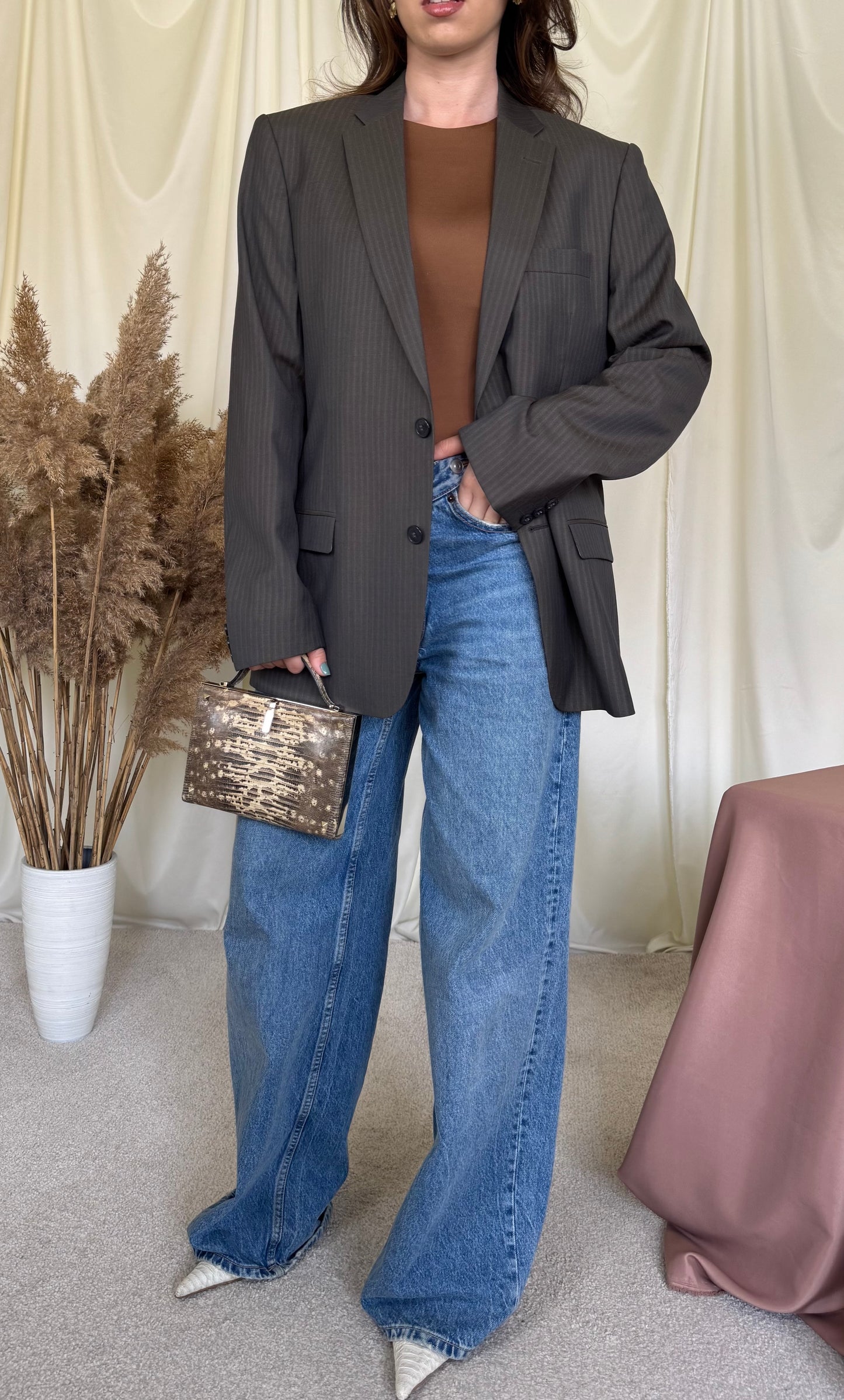 Sacou luxury VERSACE din stofă premium lână și mătase naturala 
(Mărimea L)