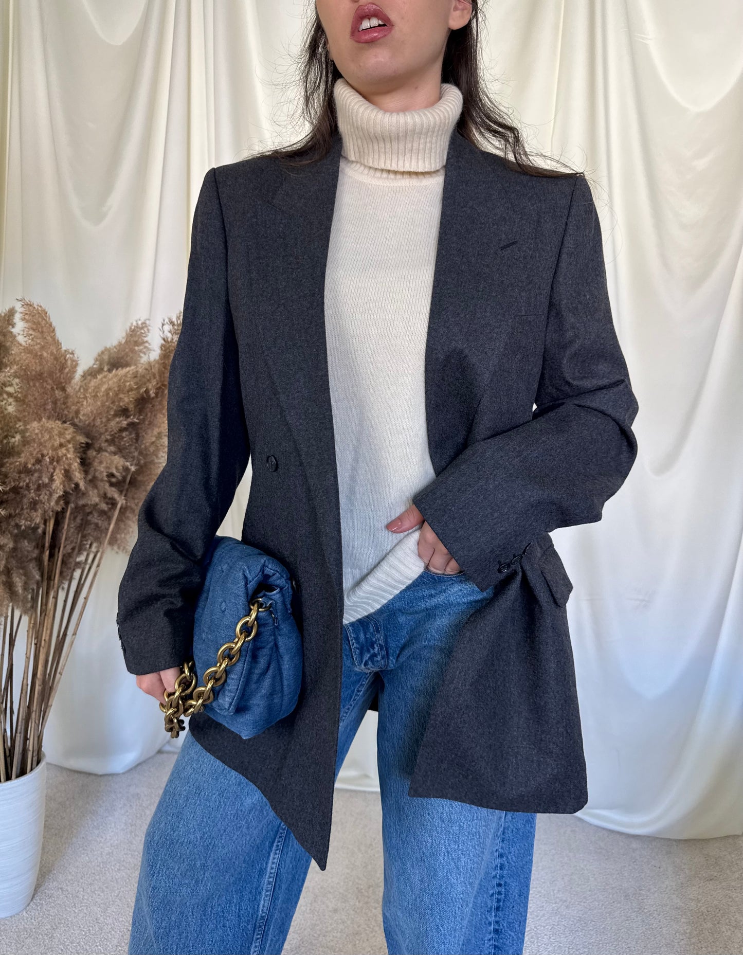 Sacou vintage TALL din stofă de lână pură