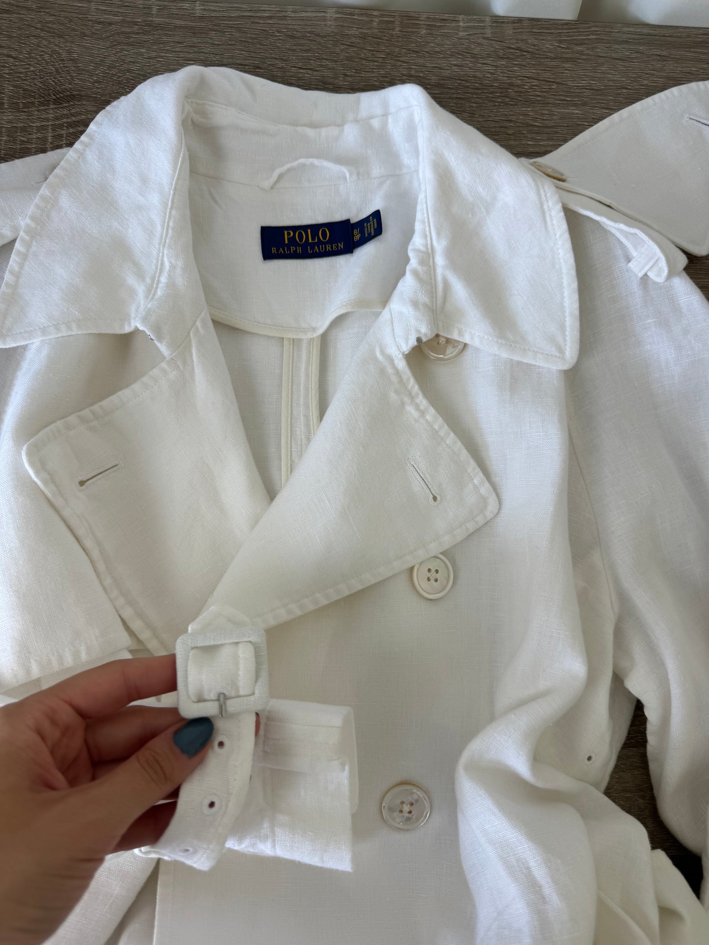 Jachetă RALPH LAUREN din 100% in cu cordon pentru ajustare taliei 
( Mărimea M/L)