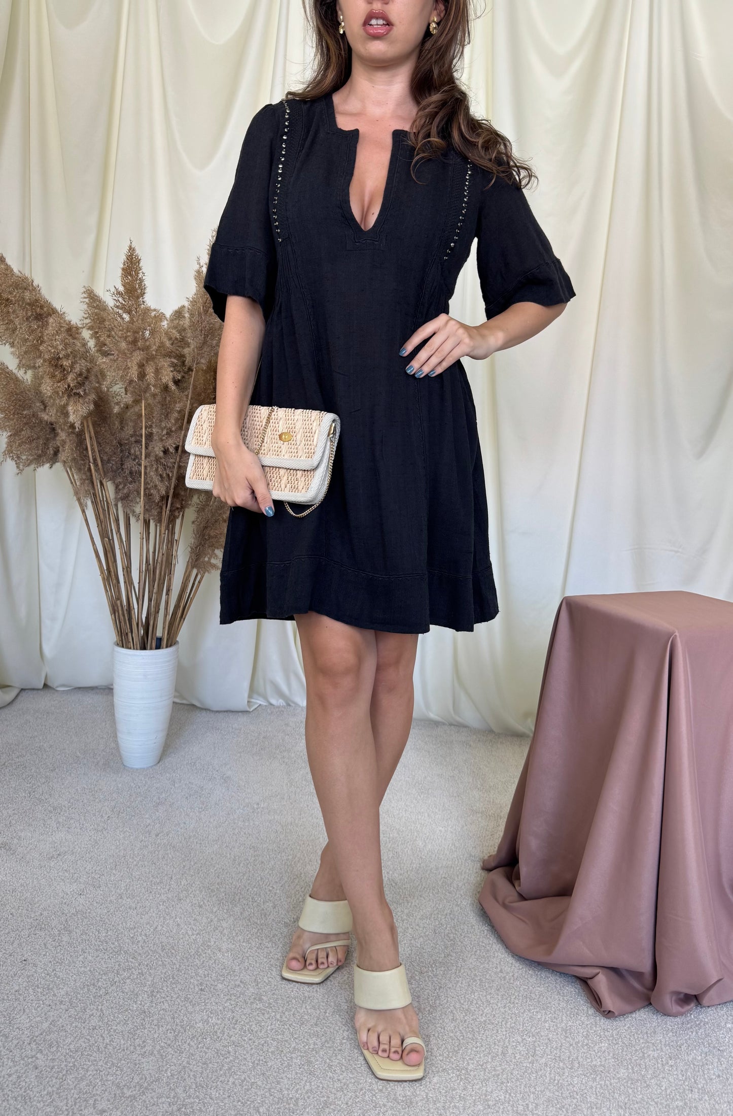 Rochie premium Isabel Marant cu aplicații metalice ( mărimea S/M)