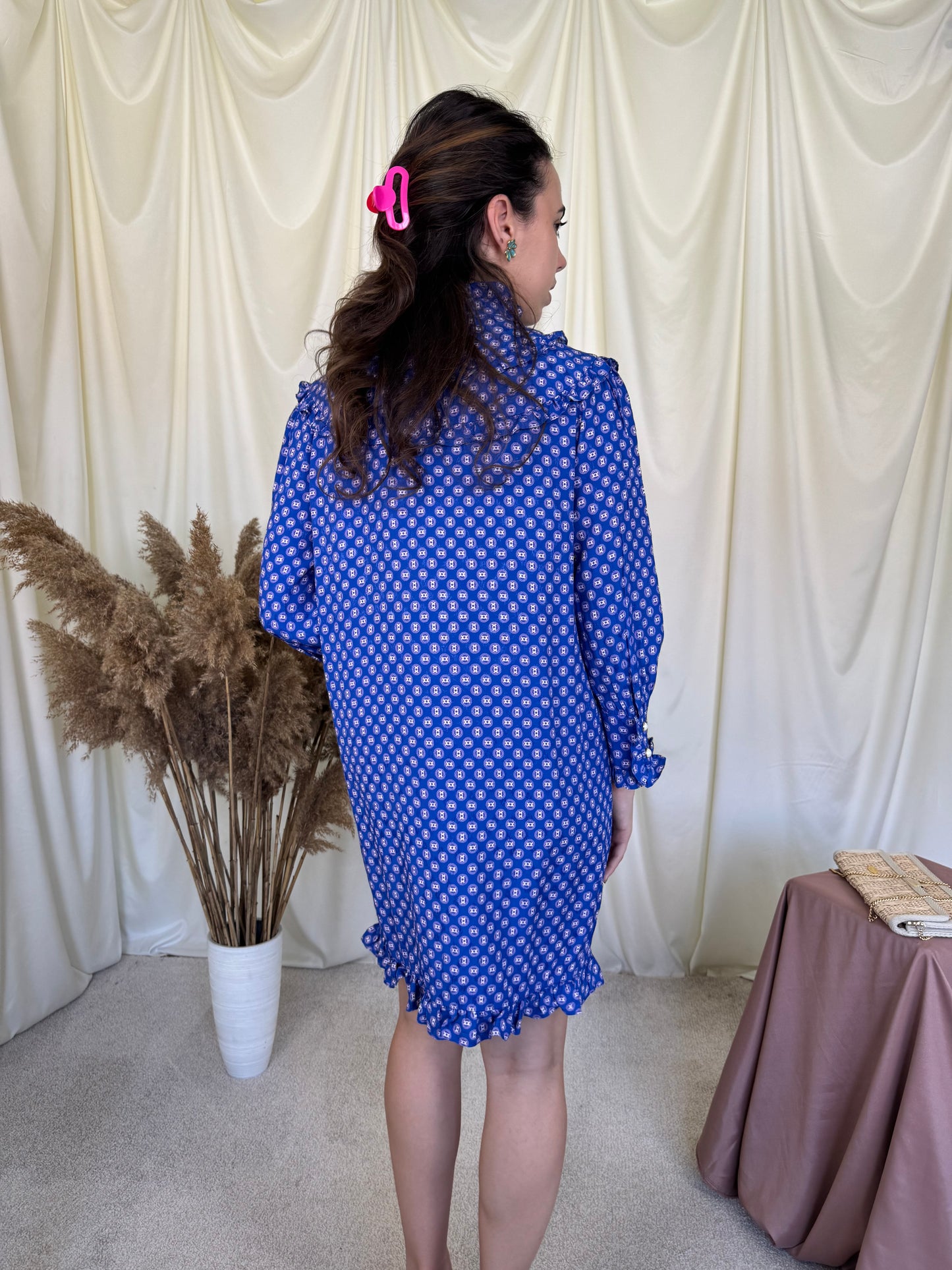 Rochie SANDRO PARIS cu detalii feminine și nasturi tip bijuterie ( mărimea S/M)