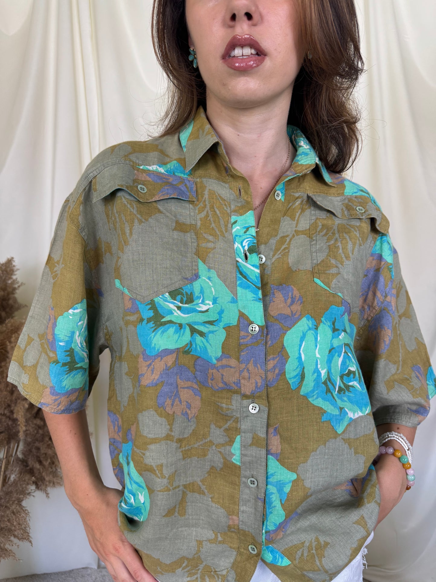 Cămașă SPORTMAX  by MAX MARA din 100% in cu print floral ( mărimea M/L)