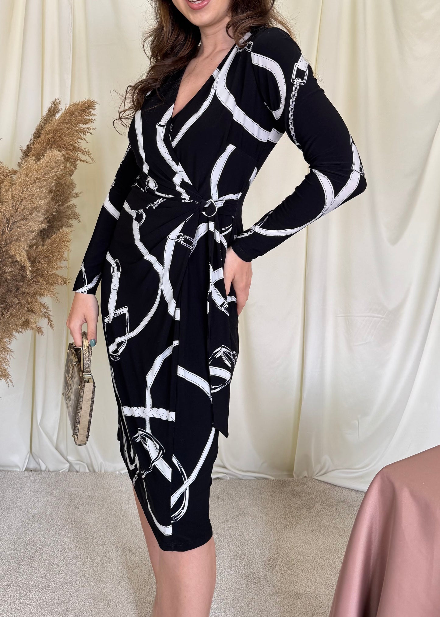 Rochie RALPH LAUREN cu print ecvestru și talie ajustabilă (mărimea S)