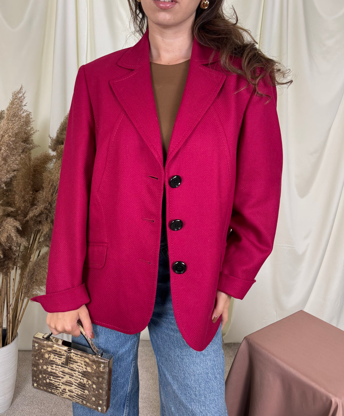 Sacou vintage GERRY WEBER din stofă de lână și modal, produs nou ( mărimea L/XL)
