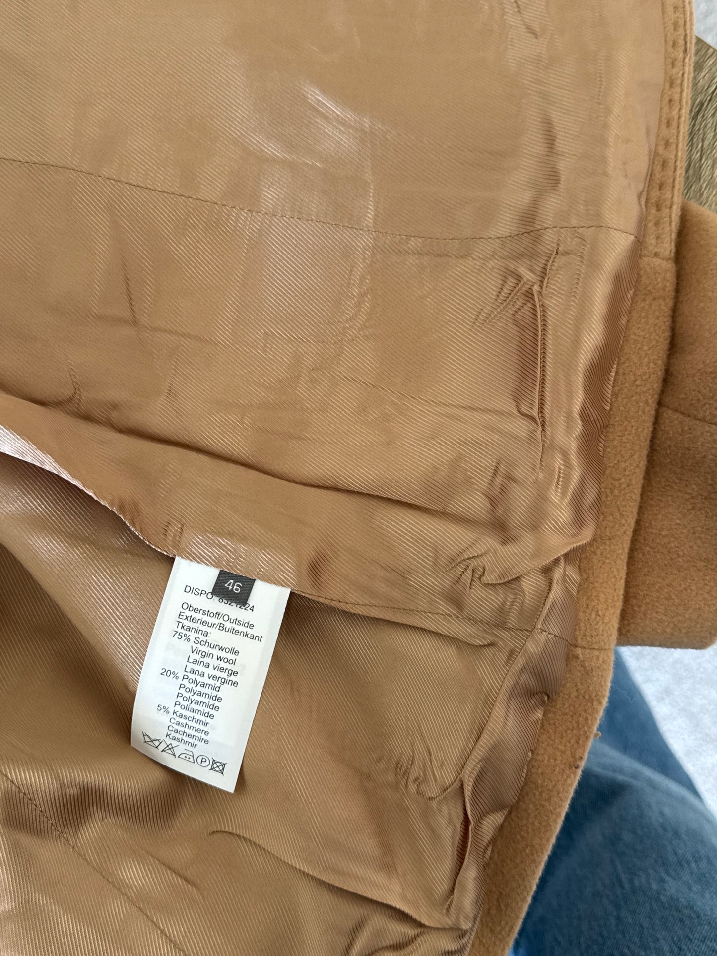 Sacou superb în nuanța camel din 80% lână și casmir( XL)