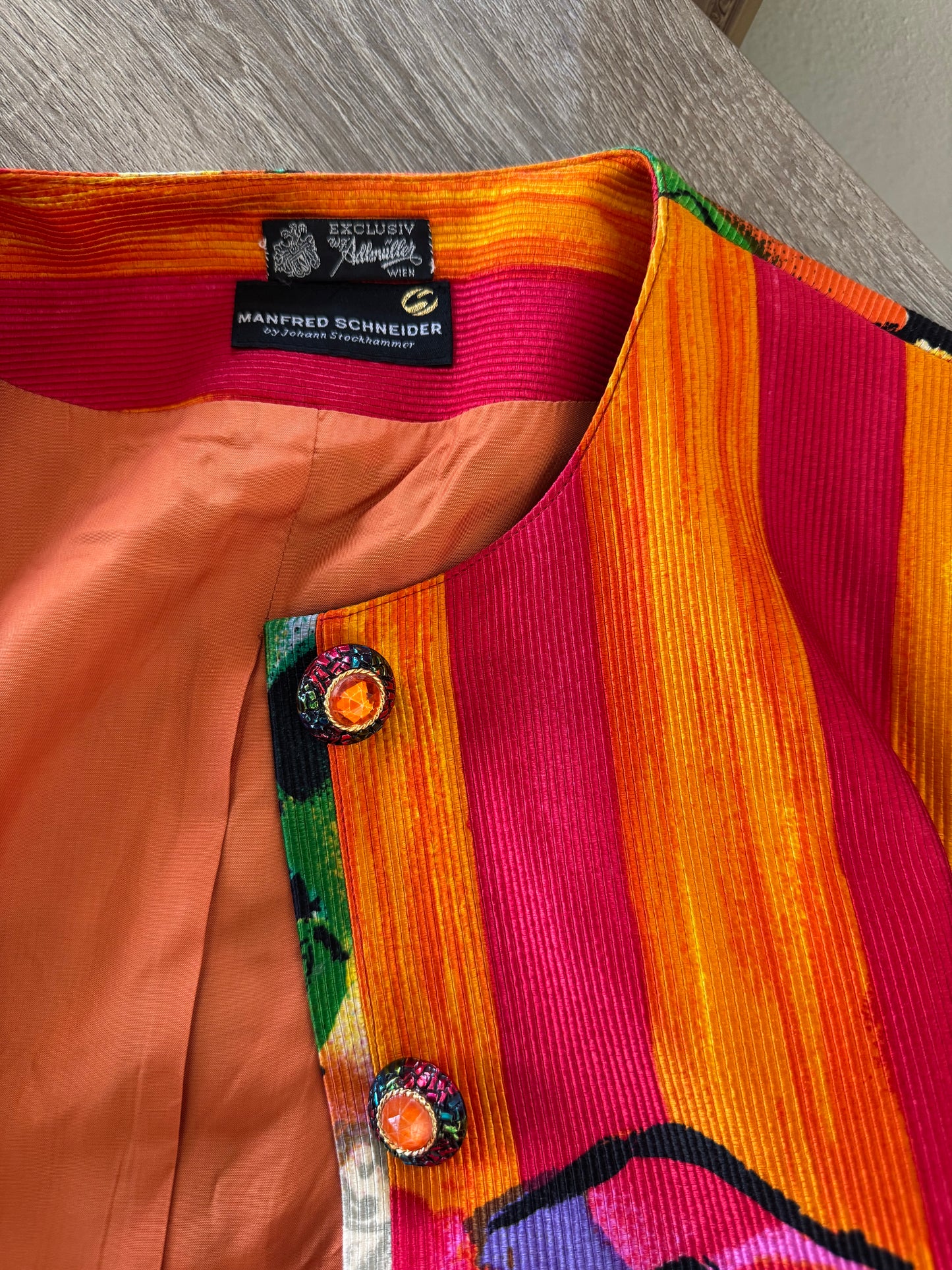 Sacou- pardesiu spectaculos din lână și mătase naturală, piesa de colecție( mărimea M)