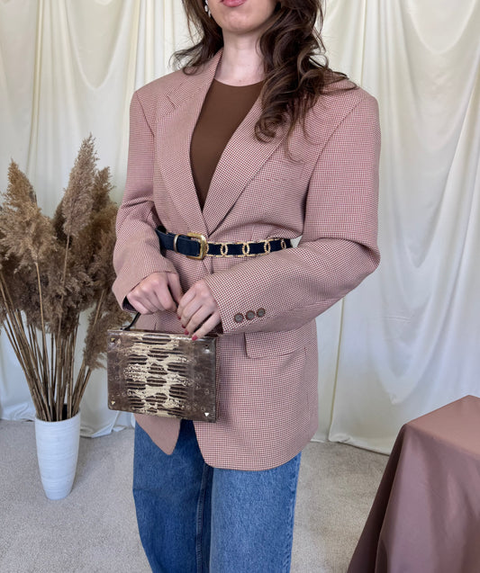 Sacou vintage croi bărbătesc și fit oversiszed cu umeri marcați 
(Mărimea L)