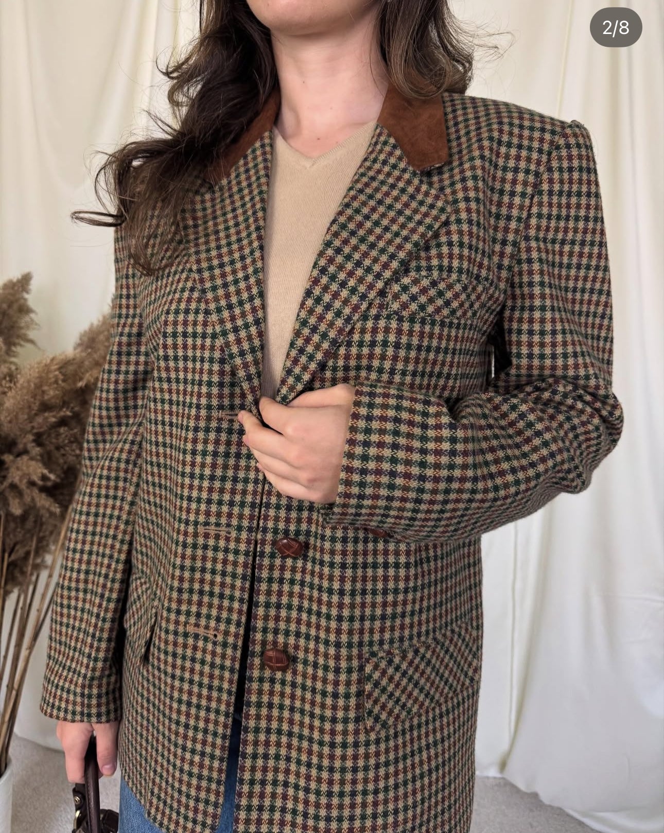 Sacou vintage din stofă de lână ( mărimea M)