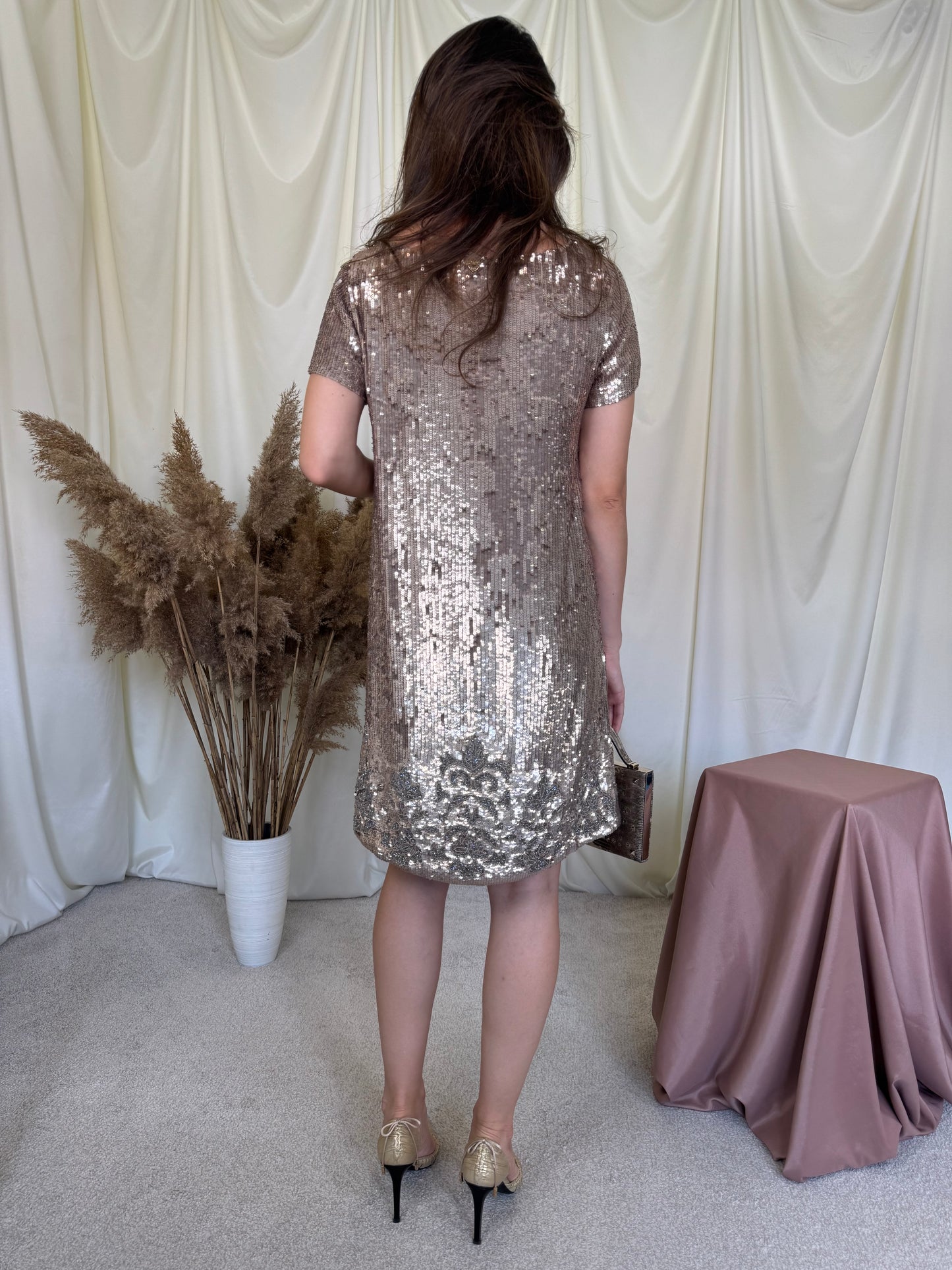 Rochie de ocazie TWINSET cu paiete și aplicații superbe ( mărimea S- S/M)