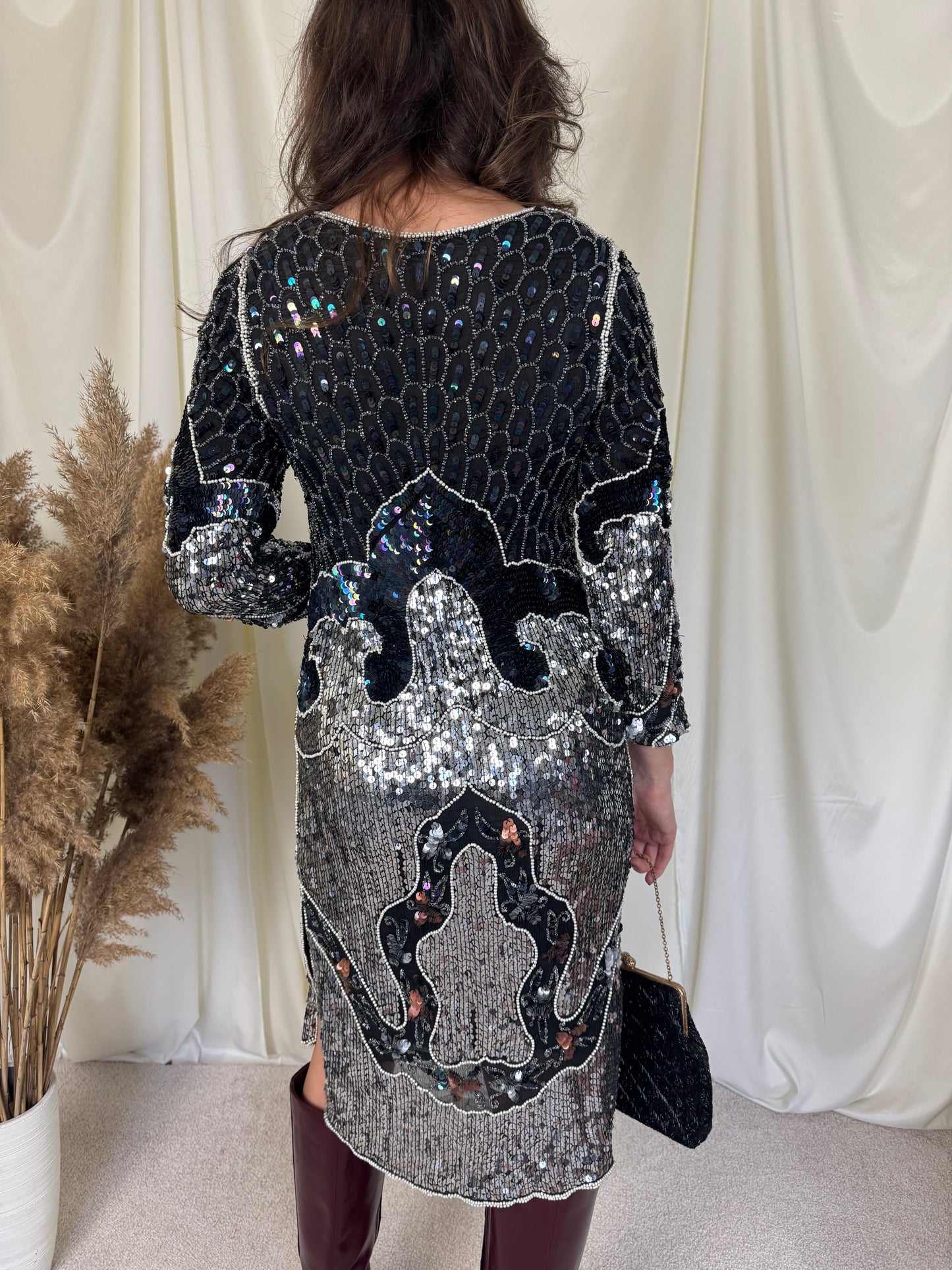 Rochie vintage mătase naturală ( S)