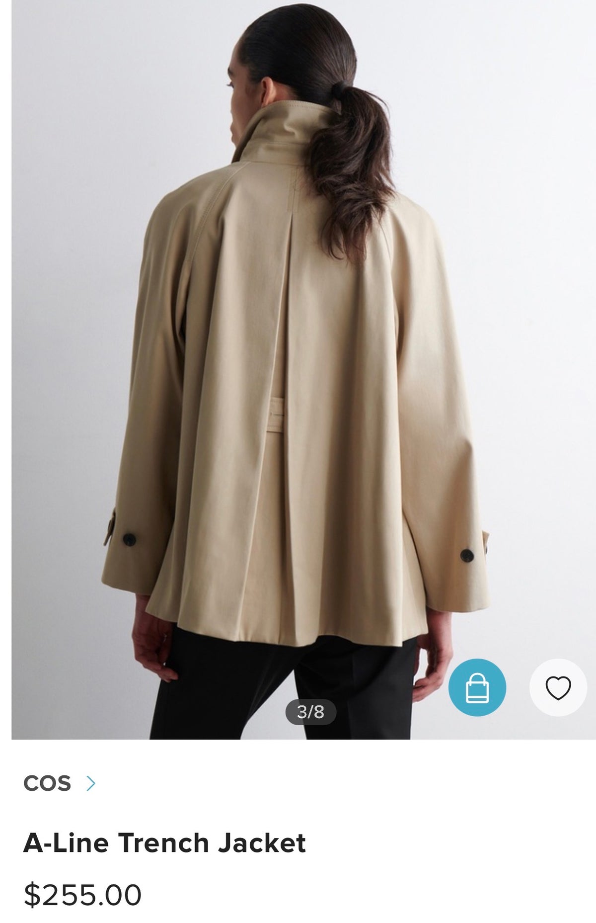 Trench COS în croi A din 100% bumbac ( mărimea M)