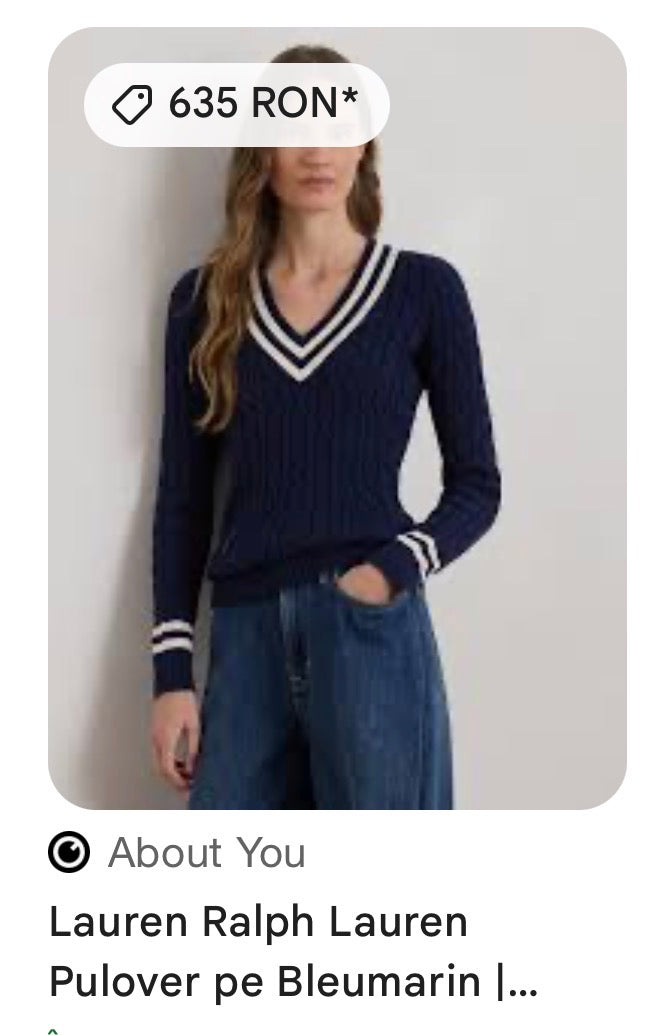 Pulover Polo Ralph Lauren din bumbac și vascoza ( mărimea M)