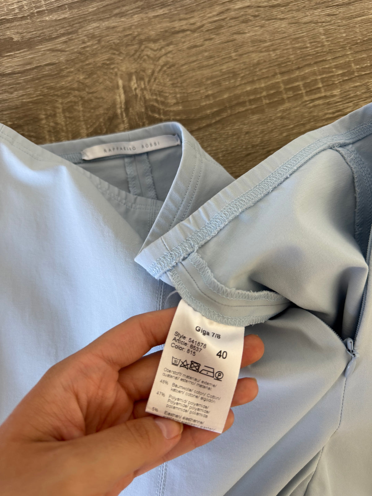 Pantalon premium Rafaello Rossi baby blue cu talie elastică ( mărimea M)