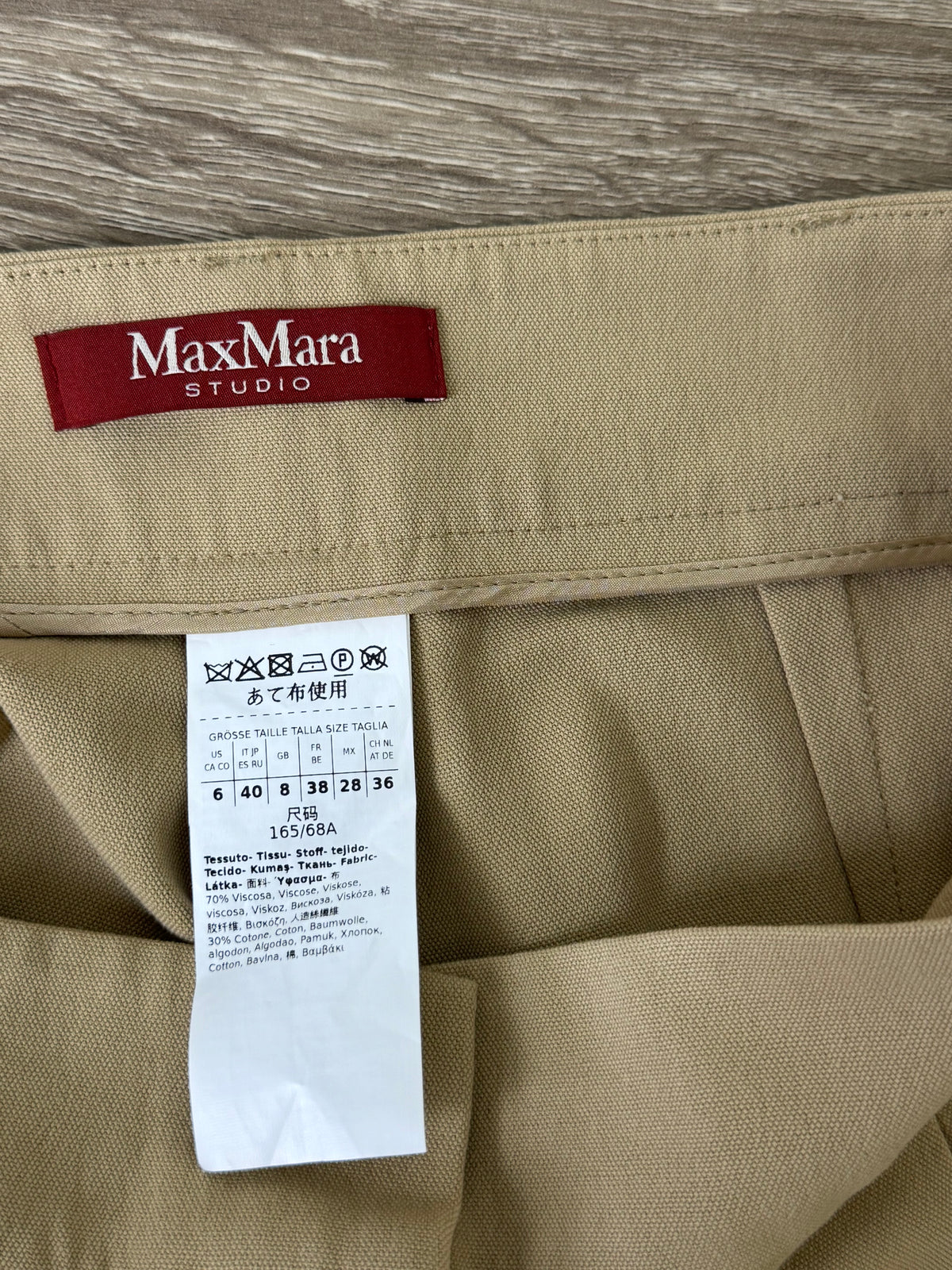 Pantalon nou luxury Max mara cu talie super înaltă din vascoza și bumbac ( mărimea S-S/M)