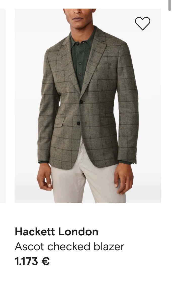 Sacou luxury Hackett în croi bărbătesc din 100% lână LORO PIANA, special țesuta ( mărimea M)