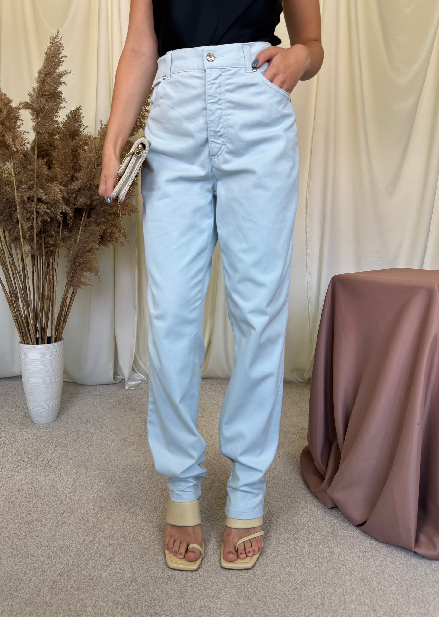 Pantalon Escada din bumbac cu talie super înaltă ( mărimea M-L)