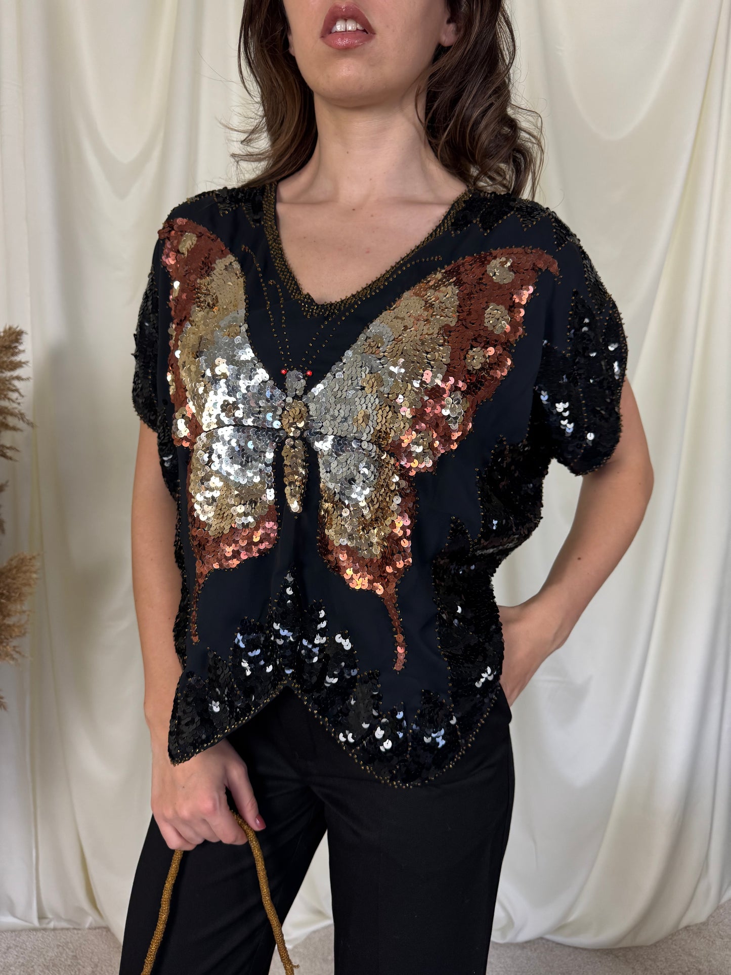 Piesă vintage anii 70, 100% mătase naturală