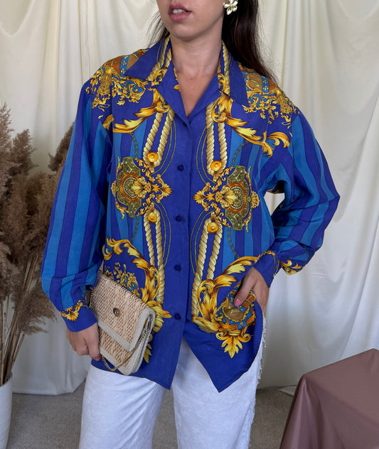 Cămașă RENATO NUCCI din 100% mătase naturala cu print superb ( mărimea M/L)