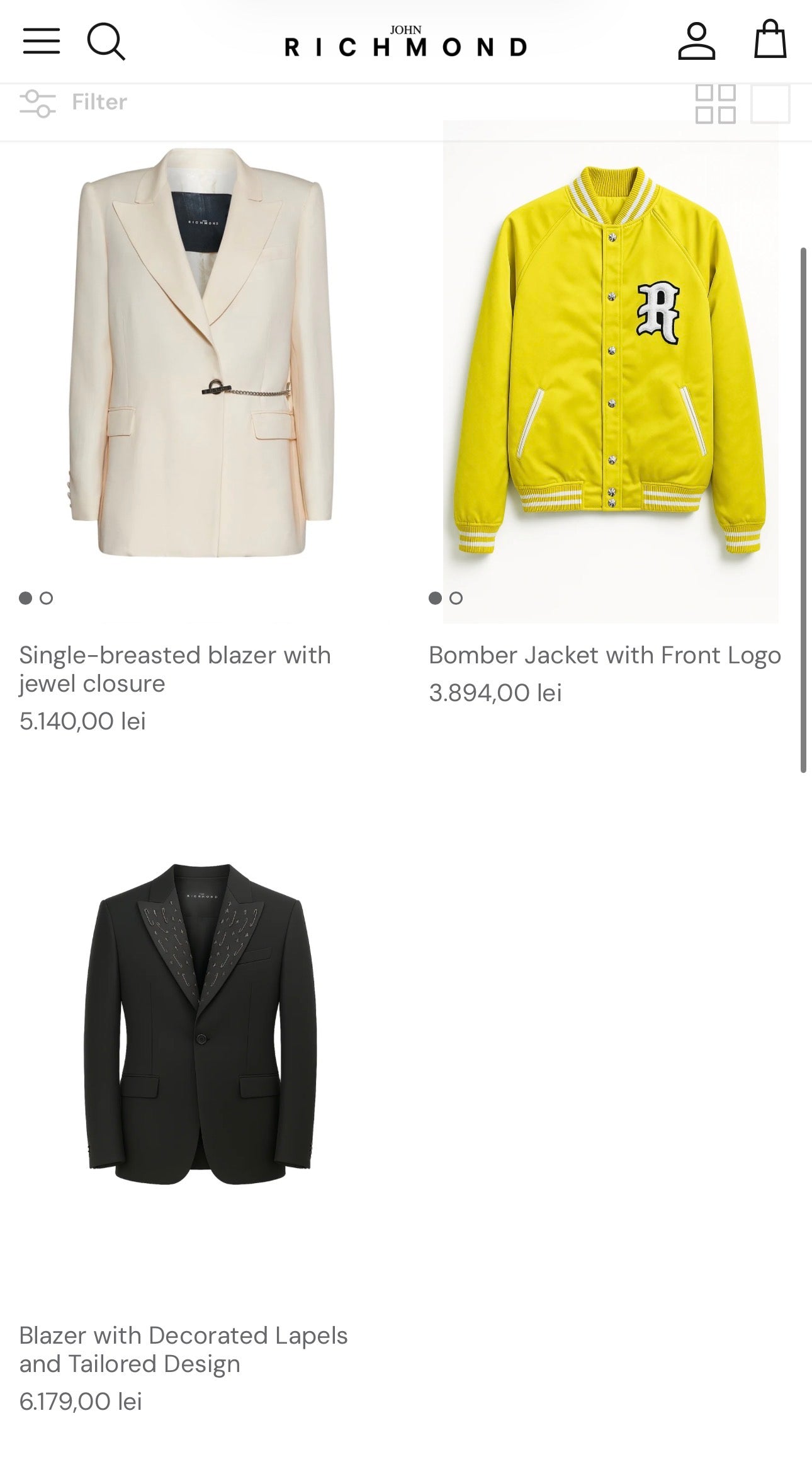 Sacou luxury Richmond cu detalii metalice 
(Mărimea S)