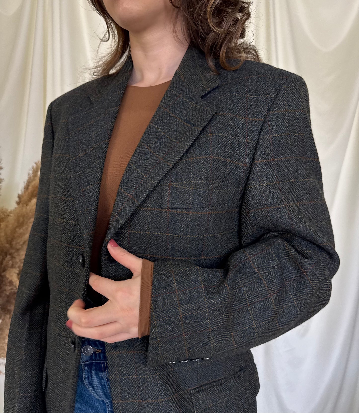 Sacou din 100% lână, mărimea M/L, fit oversize