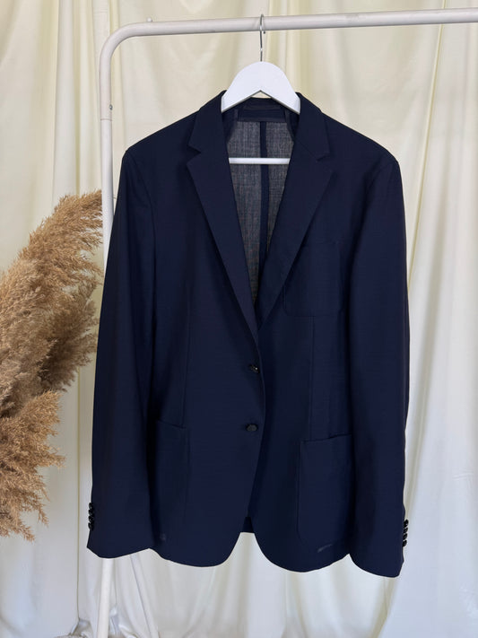 Sacou premium dark blue HUGO BOSS din 100% lana- stofă de vară. 
(Mărimea M-L/ 52)