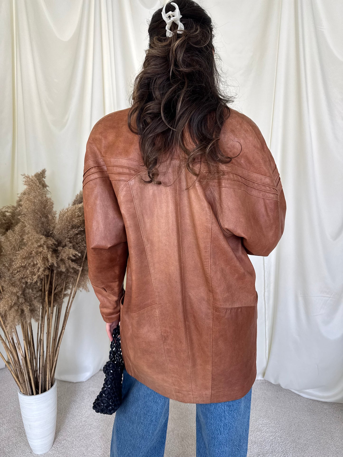 Jacheta vintage piele naturală extra fină (mărime S-M)