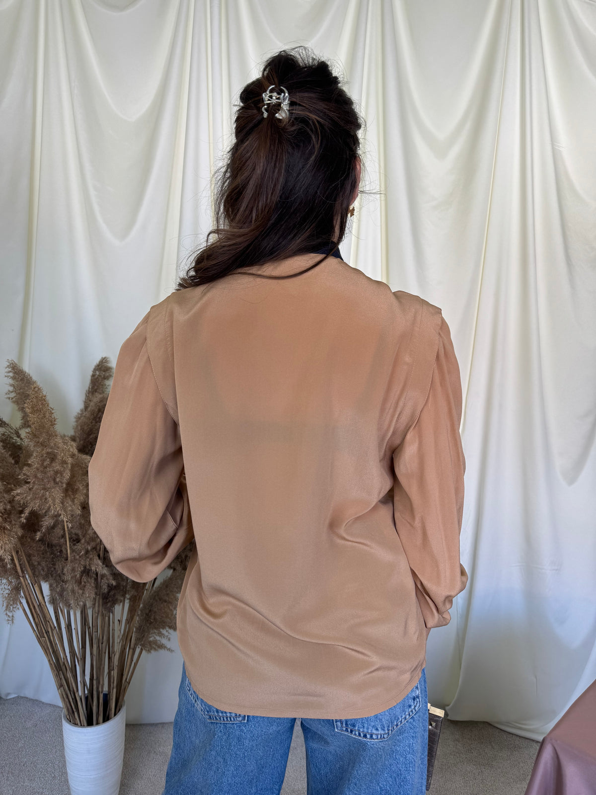 Cămașă vintage premium RENZO din 100% mătase naturală ( mărimea M-M/L)