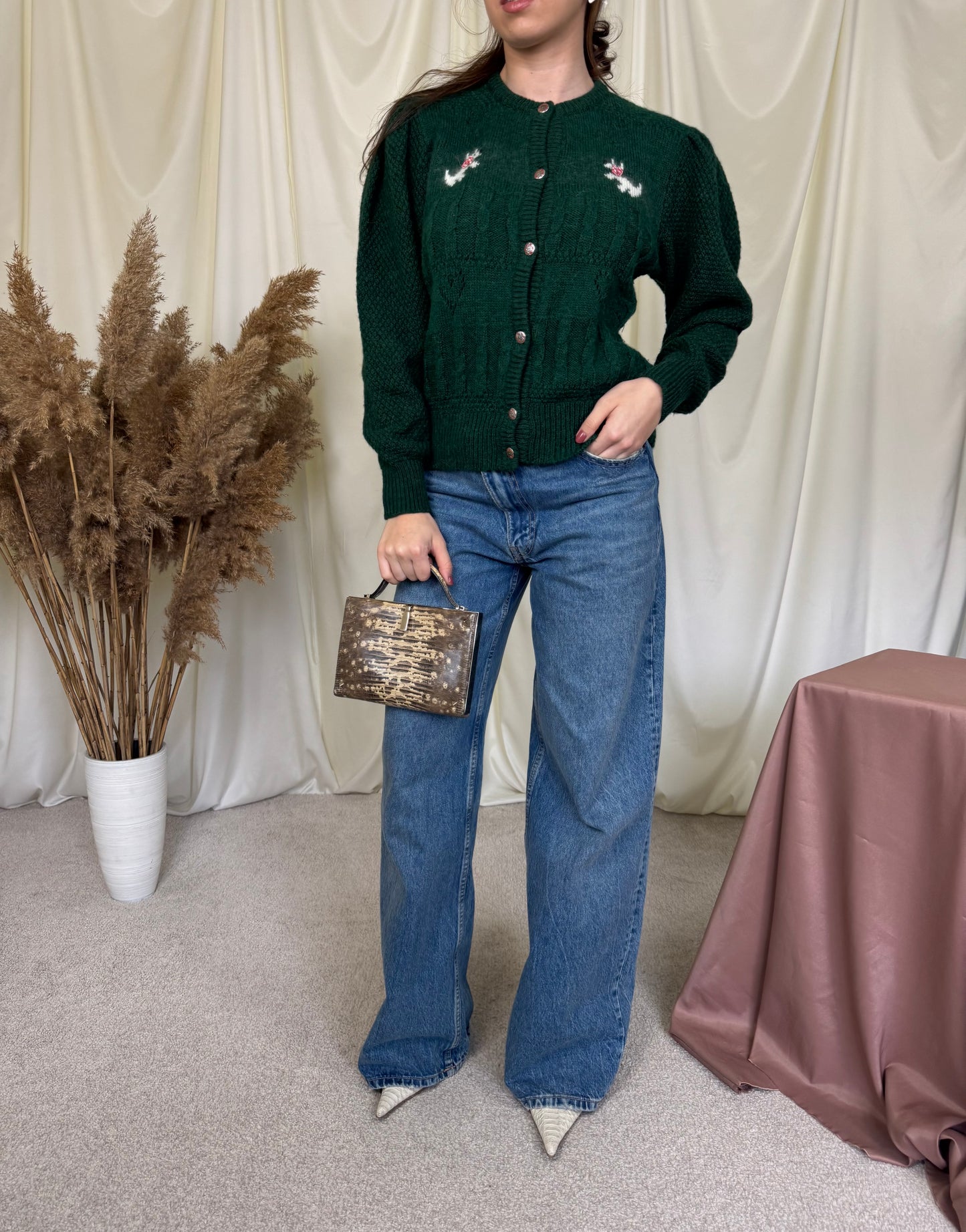 Cardigan mega cute din 50% lână și alpaca (mărimea M)
