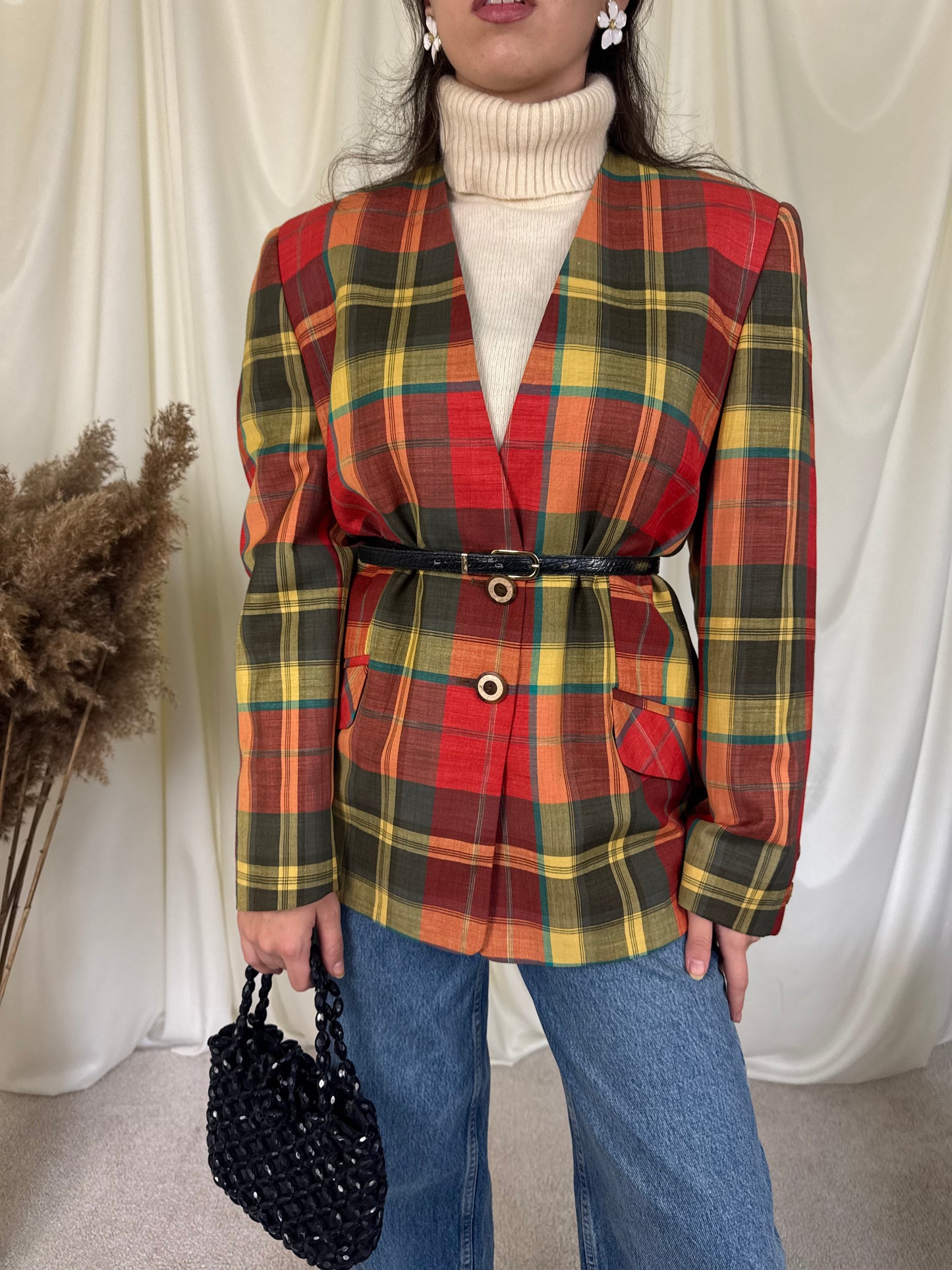 Sacou vintage lână și in( mărimea L)