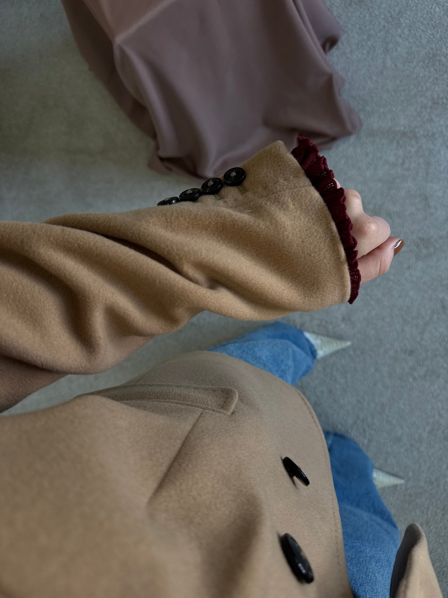 Sacou superb în nuanța camel din 80% lână și casmir( XL)