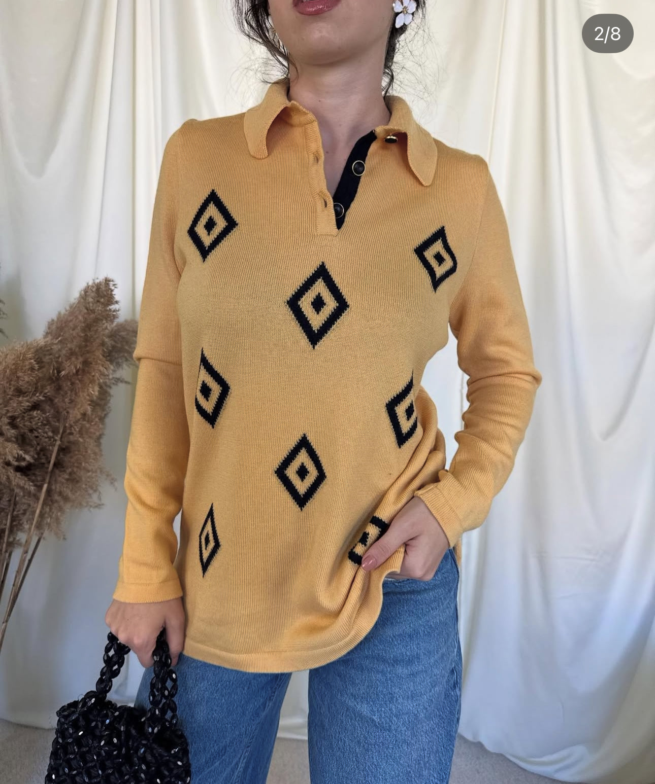 Pulover vintage din 100% lână moale( mărimea M)