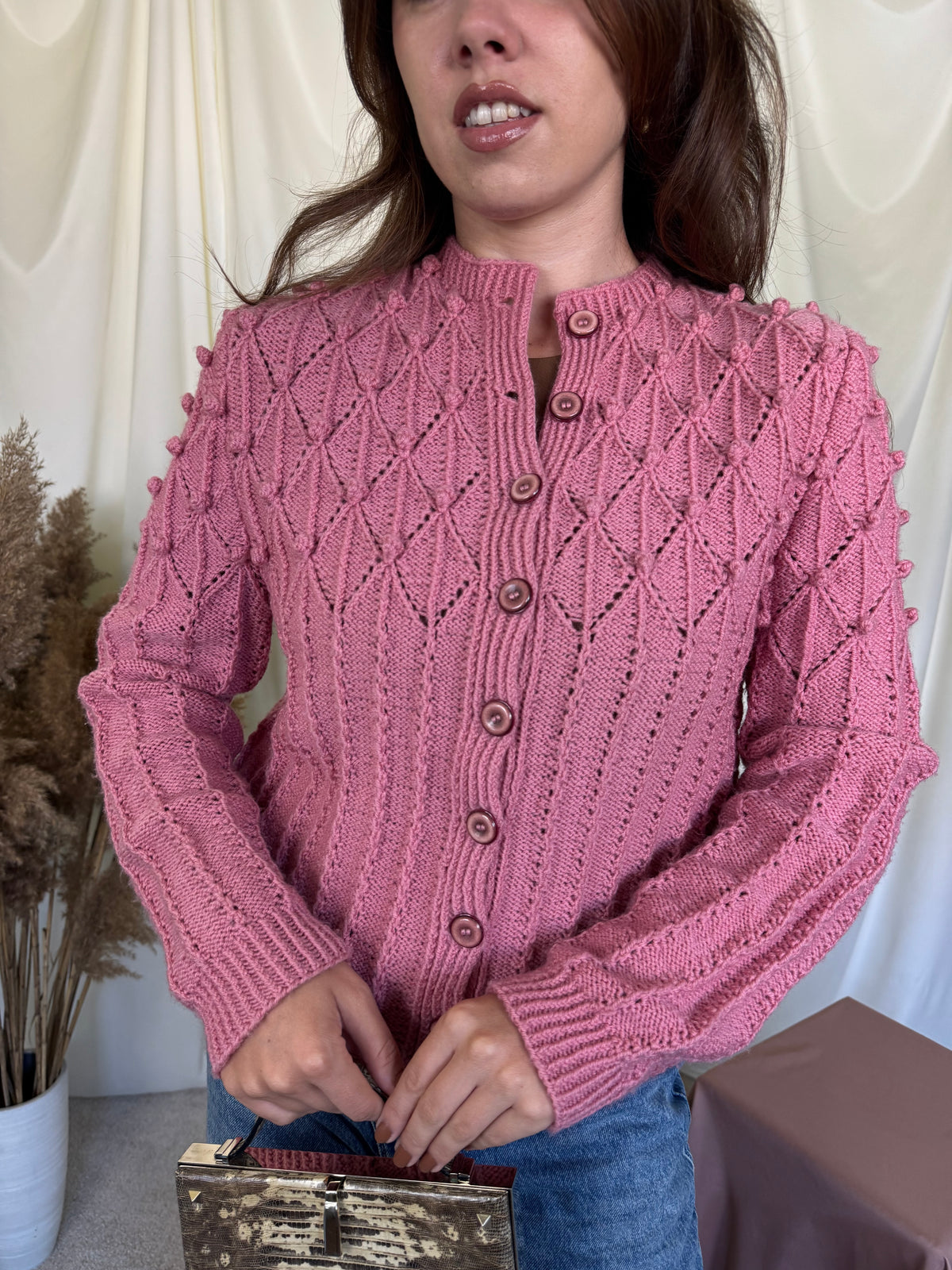 Cardigan vintage realizat manual ( mărimea M/L)