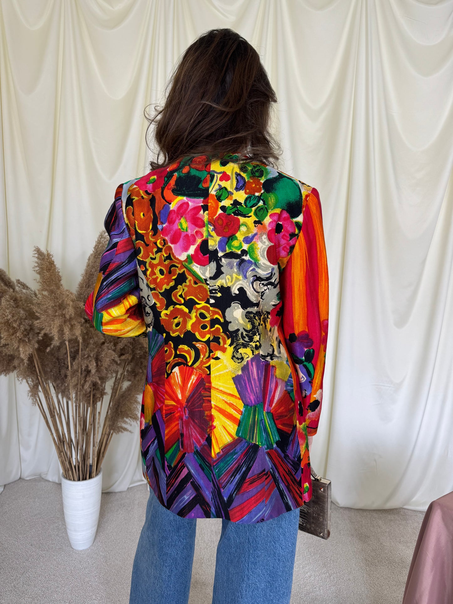 Sacou- pardesiu spectaculos din lână și mătase naturală, piesa de colecție( mărimea M)