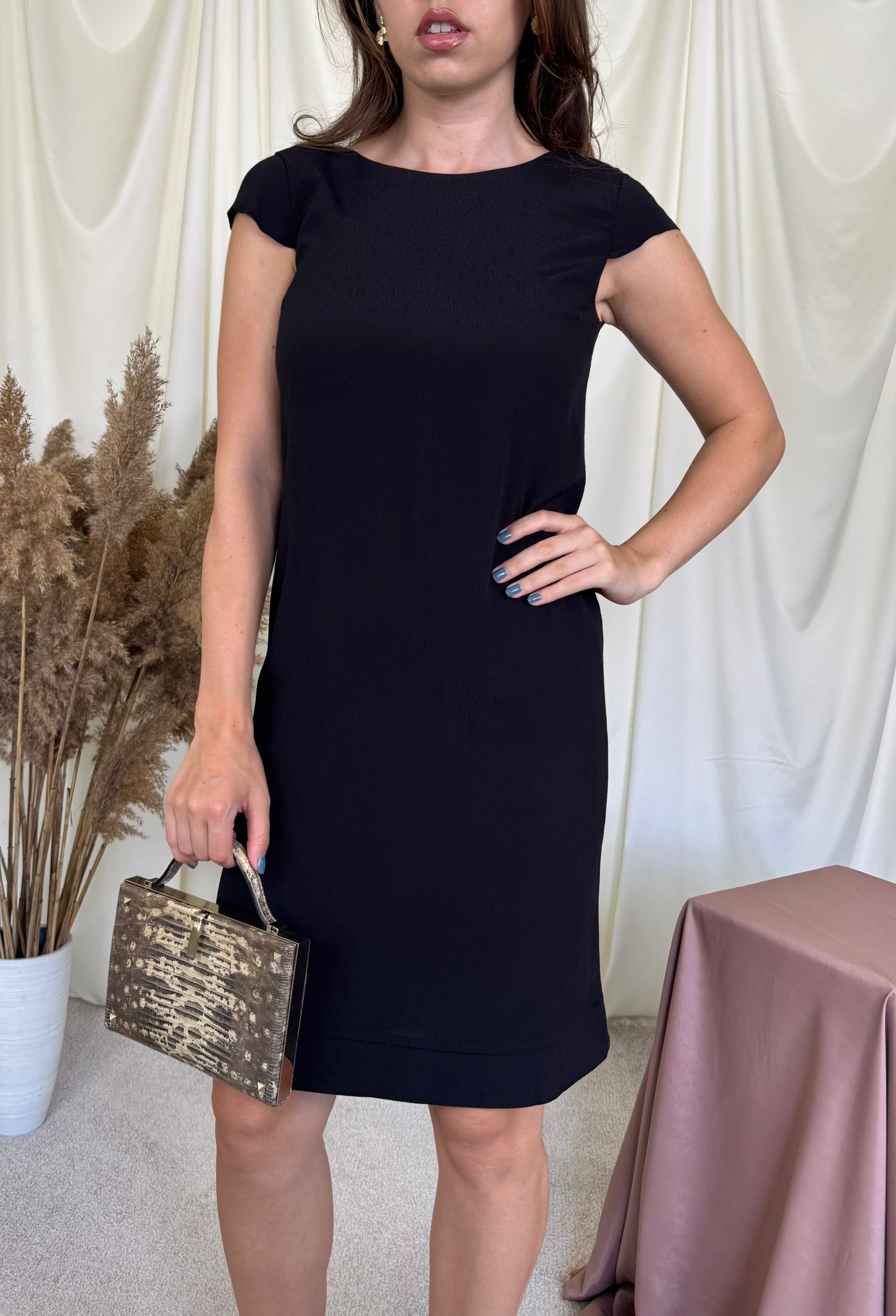 Rochie eleganta Trussardi neagră cu detaliu la spate ( mărimea XS/S)