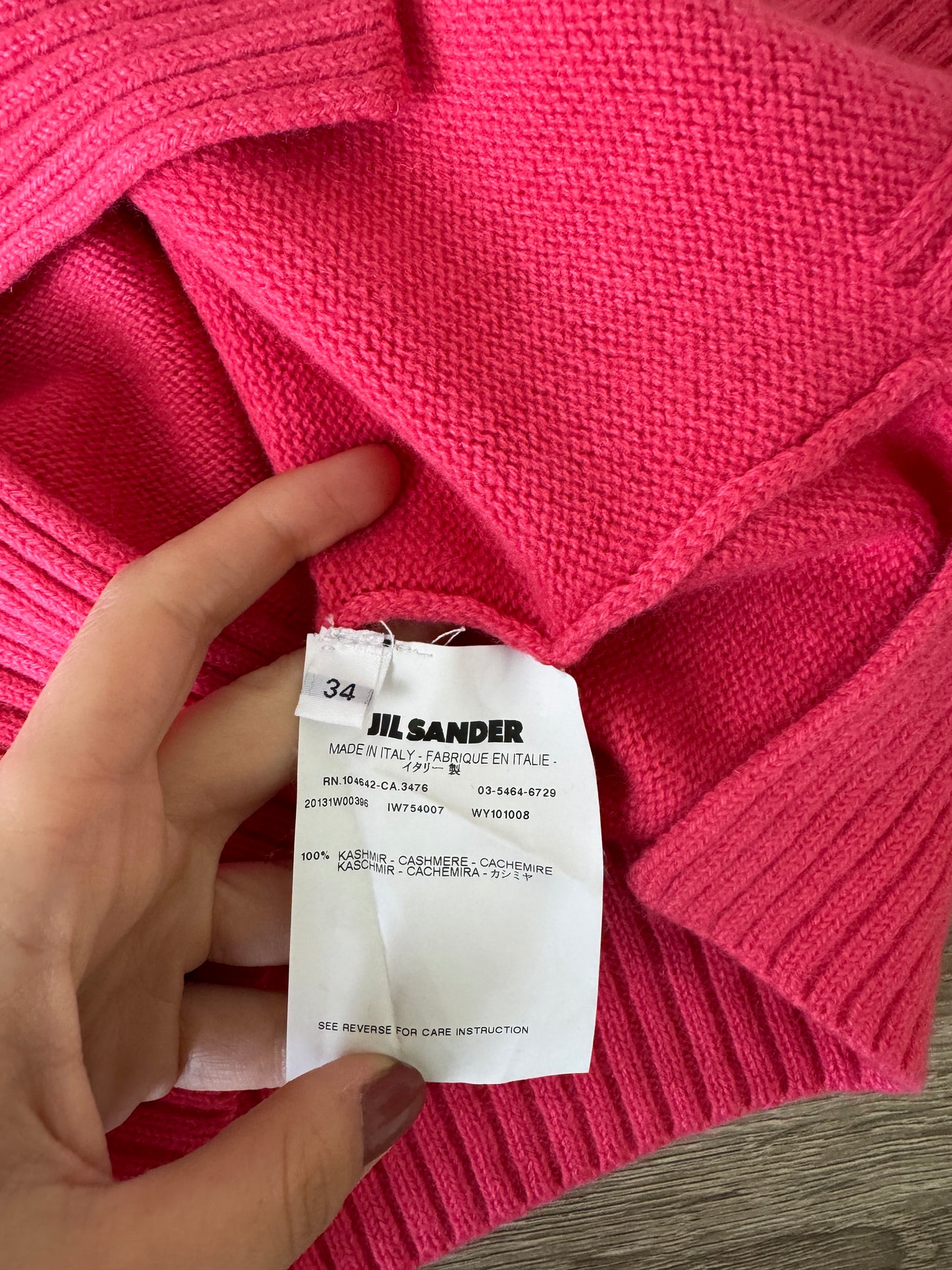 Pulover luxury JIL SANDER din 100% cașmir 
(Mărimea 34/XS)