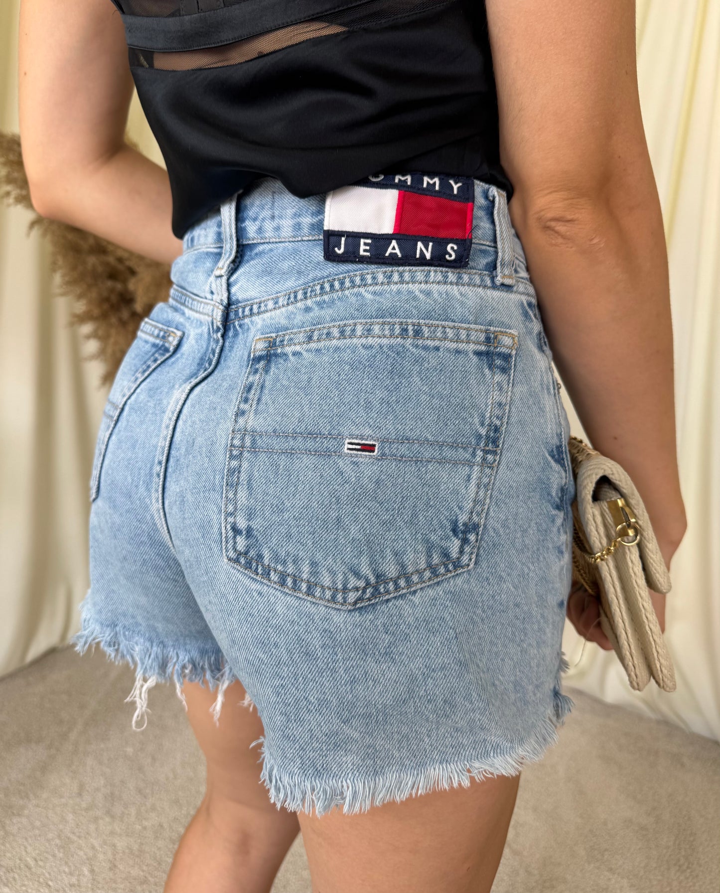 Pantaloni Tommy Hilfiger din denim cu talie înaltă ( mărimea xs)