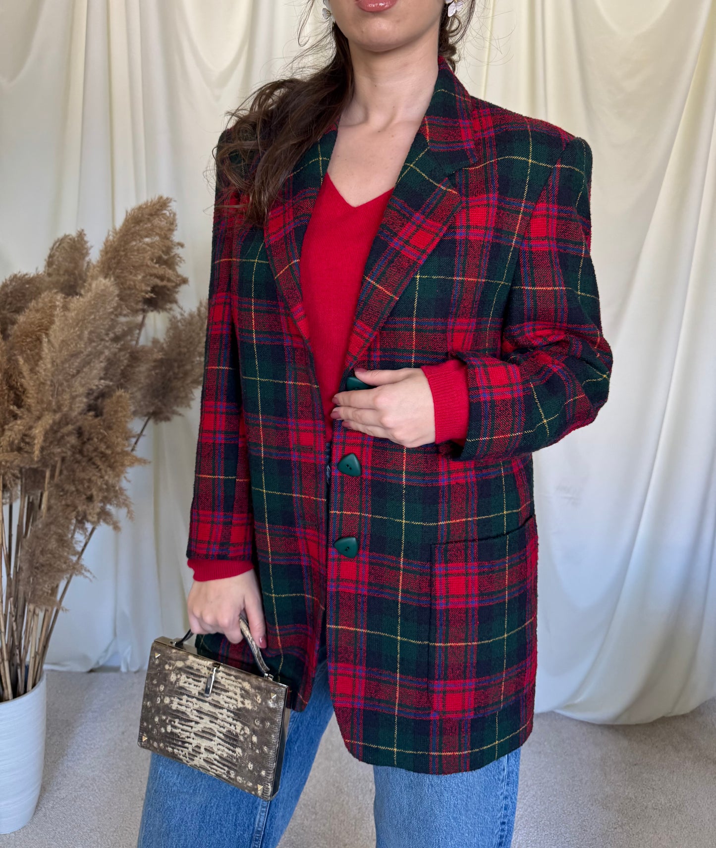 Sacou vintage din stofă 100% lana( mărimea L)