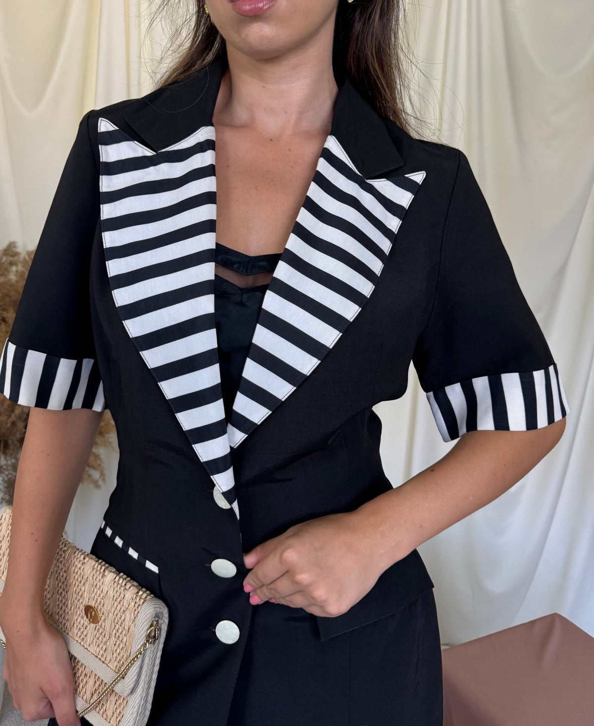 Sacou vintage superb din vascoza cu talie ajustabilă ( mărimea S/M)