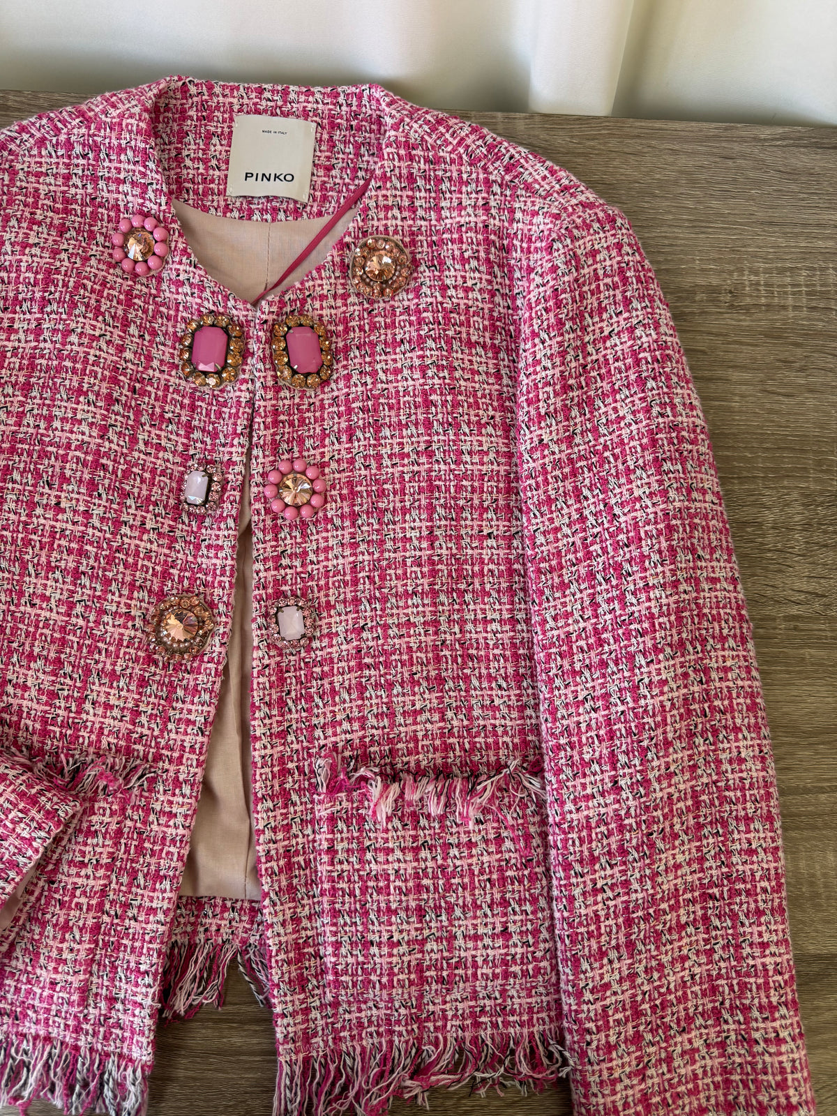 Sacou tip tweed pinko cu accesorii tip bijuterie ( mărimea S)