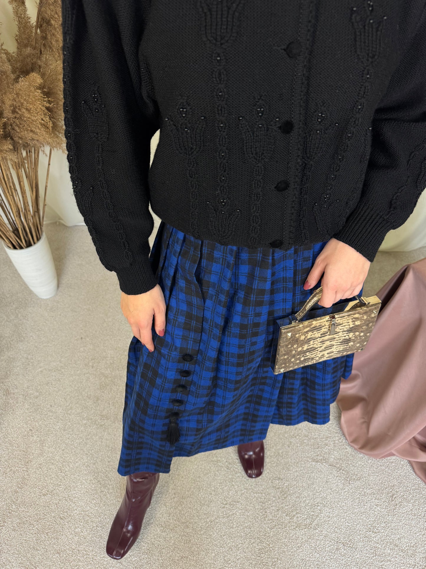 Fustă vintage deosebită din lână( mărimea L)